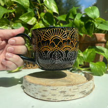 Load image into Gallery viewer, Black Sunset Mandala Mug 18
