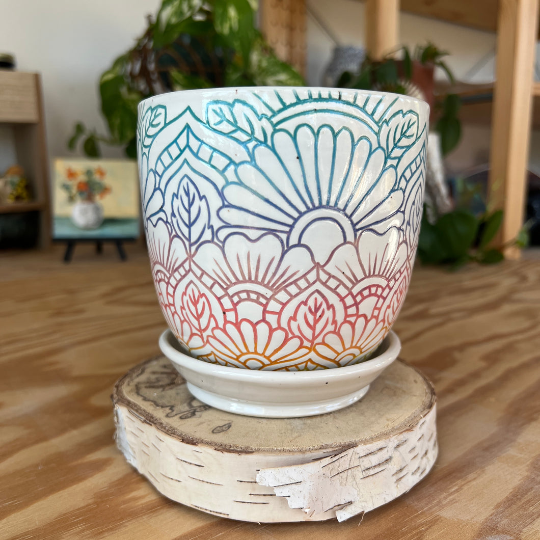 Sunset Mandala Planter 4