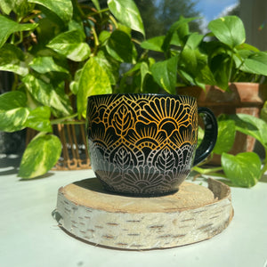 Black Sunset Mandala Mug 18