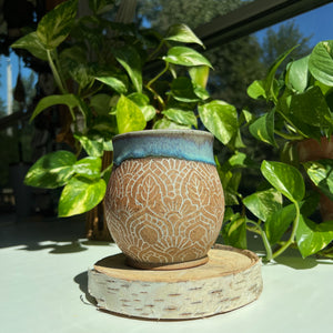 Lilac Drips Mandala Pot 29